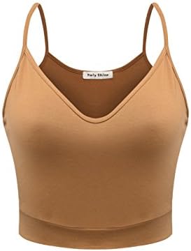 Women's Basic Sexy Sleeveless Tank V Neck Cute Summer Cami Crop Top
