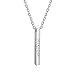 OPALSTOCK Engraved Necklace for Men Gold Necklace for Women Custom Stainless Steel Initial Name Bar Necklace for Men Women Gifts for Father Dad Mother (Silver)