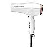 Conair 1875W Double Ceramic Hair Dryer, White/ Rose Gold, Pack of 1