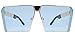 Oversized Flat Top Square VINTAGE RETRO SHIELD Style Aviator SUNGLASSES (GOLD, Blue)