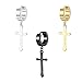 3pcs Gold/Black/Silver Stainless Steel Cross Charm Dangle Huggie Hinged Hoop Earrings for Men Women