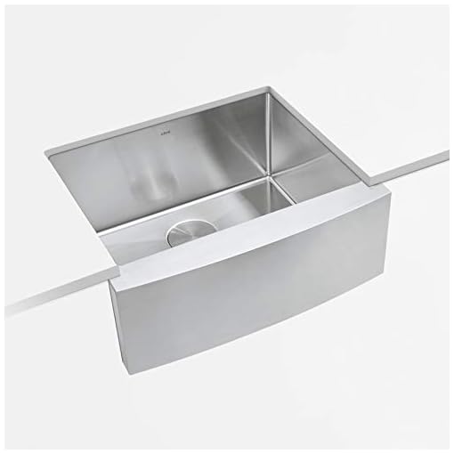 Zuhne Stainless Steel Farmhouse Kitchen Sink 24 Inch Apron Front 16 Gauge Small Bowl