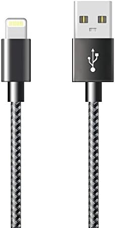 iPhone Charger Cable,Maokoto iPhone Cable Lightning Cable (6FT,Black) Sync and Fast Charge Cable Nylon Braided Cord for iPhone 8/X 7/7 Plus/6/6s/6 Plus/6s Plus, iPad Pro/Air/mini,iPod and more