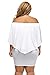 Sidefeel Womens White Dresses Off Shoulder Ruffles Night Club Bodycon Mini Dress Medium