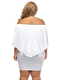 Gloria & Sarah sexi mini vestido talle grande con múltiples capas, volado sin hombros para mujer