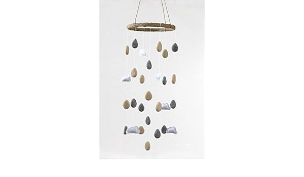 Amazon Com Raindrops And Clouds Felted Nursery Ceiling Mobile