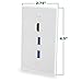 BATIGE 3 Ports HDMI & USB 3.0 Keystone Wall Plate Single Gang USB 3.0 HDMI Wall Outlet Mount Socket Face Plate Cover (2xUSB 3.0 & HDMI)