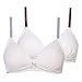 SANQIANG 2 Pack Big Girls' Wireless Cotton Bra Women Softi Bra Light Padded A/B Cup Skin/Pink