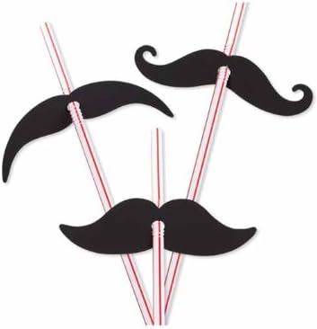 Hen Party Fun Moustache Straws Pk12