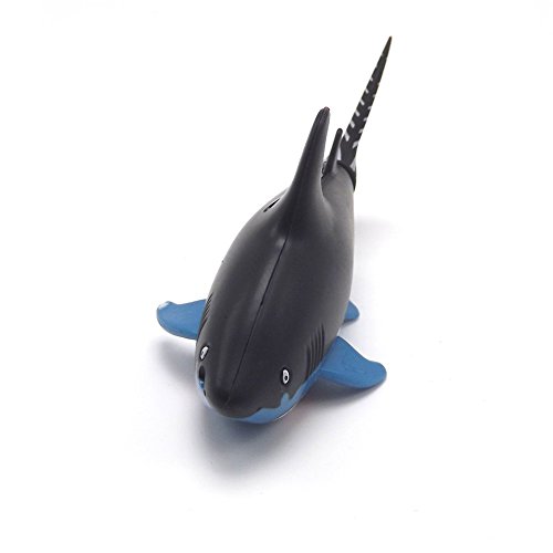 Ireav Cute Mini Submarine Remote Control Toy Electric RC Fish Boat Shark Swim in Water for Kids Gift - Blue - Thumbnail 3