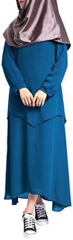 Kiminana Malaysian Muslim Women's Clothing Large Size Fake Two-Piece Dress Robes Hui Clothing