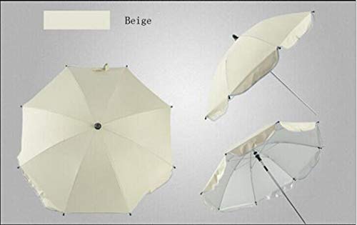 Baby Stroller Umbrella,Sunbona Baby Stroller Cover Parasol with Universal Clamp for Sun Rain Protection UV Rays Outdoor Umbrella (Beige) - Thumbnail 5