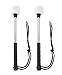 Metoox 2 Pack Drum Mallet Stick Felt Head Percussion Timpani Mallets Sticks with Stainless Steel Handle, White