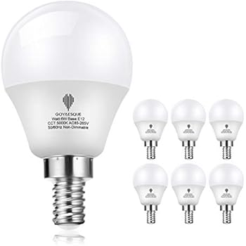 Goyaesque G45 LED Candelabra Light Bulbs, 6W E12 Base, A15 ...