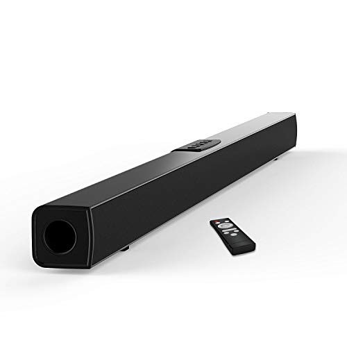 Sound Bar,Meidong Sound Bars for TV with Built-in Subwoofer, Wired and Wireless Bluetooth Soundbar Speakers with 4 Drivers,Optical Connection,Wall Mountable,Remote Control