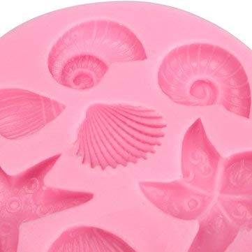 3D Silicone Sea Shells Starfish Sea Snail Fondant Cake Chocolate Mold Mould Cake Decoration - Bakeware & Accessories Fondant Pastry Moulds