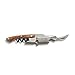 Pocket Prestige Waiters Corkscrew By Coutale Sommelier - Naturalwood - French Patented Spring-Loaded Double Lever Wine Bottle Opener for Bartenders and Gifts - Sharp Micro-Serrated Knife