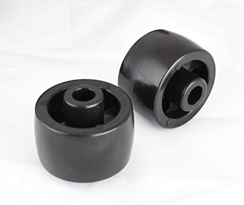 Pallet Jack/Truck Load Wheels Set with Entry Exit Roller (4 pcs) 2.75" x 3.75" with Bearings ID 20mm Poly Tread Black