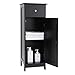 Iwell Bathroom Floor Cabinet, Storage Cabinet with Large Drawer, Wooden Free-Standing Cabinet with Door for Bathroom, Living Room, Black