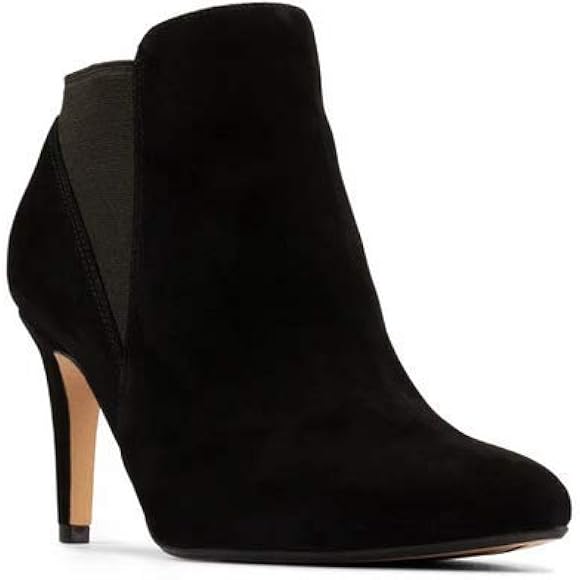 clarks ladies black suede ankle boots