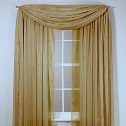 Amazon Com Jc Penney Lisette Voile Scarf Valance Mocha 6 Yard