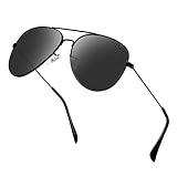 Polarized Aviator Sunglasses for Men Metal Mens Sunglasses Driving Unisex Classic Sun Glasses for Men/Women Black