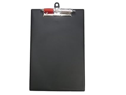 Klemmbrett DIN A4 schwarz (Made in Germany) mit Halter für Kugelschreiber inkl. Kugelschreiber
