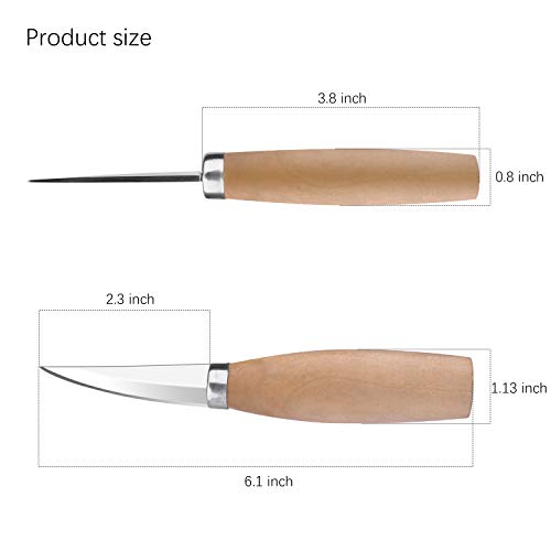 ETEPON Wood Carving Knife Whittling Sloyd Caving Knife Tools with Knife Sleeve,2.3 Inch for Wood Working ET011