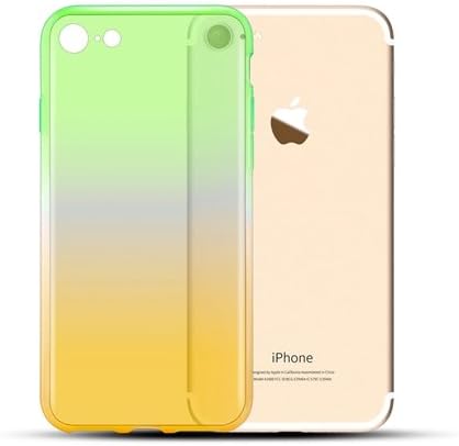 iPhone 7 Plus Soft Case, SHF - Transparent Gradient Color - Ultra Thin TPU Silicone Cover - Scratch Resistant - Anti Skid Case Cover Cute and Elegant for Apple iPhone 7Plus (2016) (Green / Yellow)