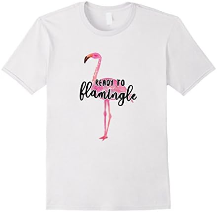 Mens Funny Flamingo Shirts Ready to Flamingle T-Shirt Party Tee XL White