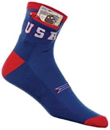 Pocket Socks by Zip It Socks - The Patriot USA , Men's (One Size Fits All) 1 pair