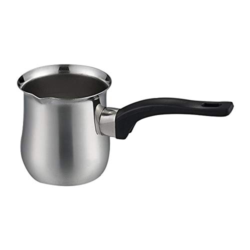 YUSDP 3 Set of Stainless Steel Saucepan Milk Warmer Mini Butter Melting Pot with Side Spouts for Easy Pour with Ergonomic Handle Coffee Sauce Pan Pouring Decanter