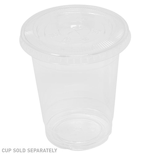 Simply Deliver Flat Lid for 9 oz to 12 oz Cold Beverage Drink Cups, Crystal Clear PET, 1000-Count