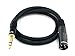 Monoprice XLR Male to 1/4-Inch TRS Male Cable - Molded Strain Relief Boots, Gold Plated, 16AWG, 3 Feet, Black - Premier Series