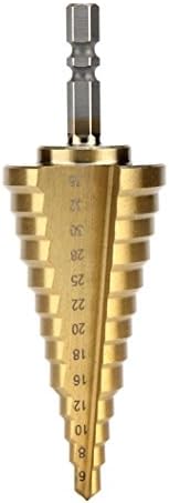 Compia 6-35MM 13 Steps HSS Titanium Hex Shank Larger Wood Core Metal Cone Drill Step Drill 6,8,10,12,16,18,20,22,25,28,30,32,35MM