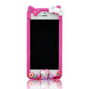 I Need 3D Adorable Hot Pink Candy and Cream Hello Kitty Soft Silicone Case Compatiable for Iphone5