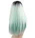 aSulis Ombre Long Natural Straight Black Roots Mint Green Ombre Synthetic Wigs for Women Middle Parting wigs 28