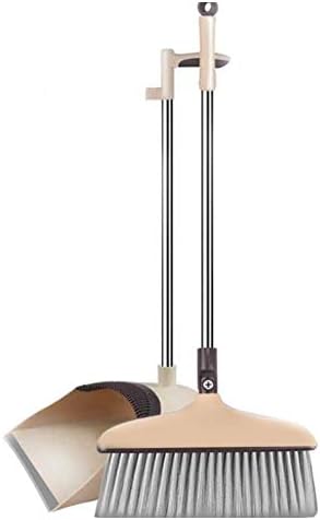 tingtin Broom Dustpan Set Combination with a Scraping Brush Soft Hair Magic Broom for Sweeping Hair Household Home Kitchen Room Office Lobby Floor Strong Stainless Steel Metal Handles