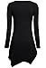 DJT Womens Solid Hankerchief Hemline Tunic Top XX-Large #17 Black