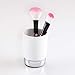 iDesign York Ceramic Tumbler Cup for Bathroom Vanity Countertops - White/Chrome