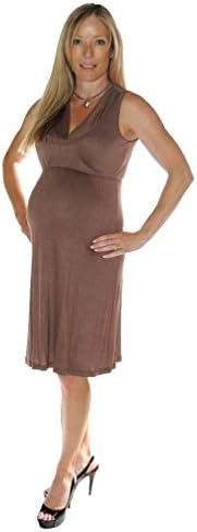 Japanese Weekend d&a Sleeveless Maternity and Nursing Dress - Mocha - X-Small