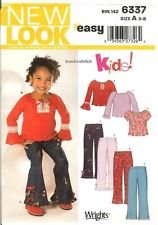 New Look ...for Kids Pattern #6337 SIZE: A (3-8)CHILDS TOPS & PANTS