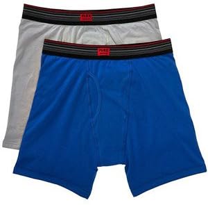 Life by Jockey Mens Flex Cotton Blend Boxer Briefs (2 Pack) (Medium (32-34 Inch Waist))GRAY/PURPLE