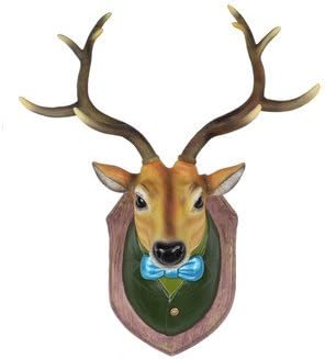 Deer Head Wall Decor Resin Deer Head Wall Art Fake Deer Head Home Decor (Green)