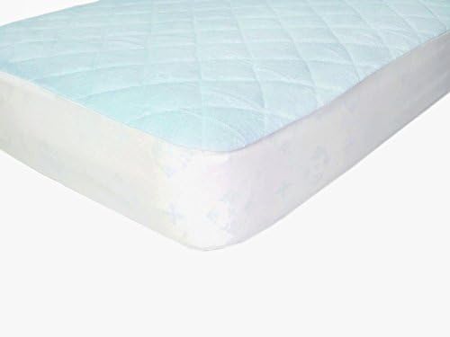 Bamboo Crib Mattress Thick Pad Waterproof ♦ Perfect Baby And Toddler Mattress Protector ♦ (Baby Blue)