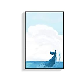 Framed Canvas Wall Art for Living Room, Bedroom Dolphins Canvas Prints for Home Decoration Ready to Hanging - 16x24 inches