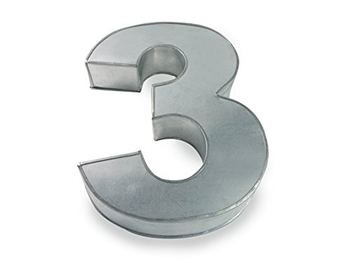 Small Number Three 3 Wedding Birthday Anniversary Cake Baking Pan / Tin 10" X 8"