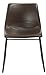 BTExpert Nura Upholstery Dining Chairs, Set of 2, Brown Rustic Style