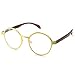 PenSee Oval Round Circle Eye Glasses Large Oversized Metal Frame Clear Lens