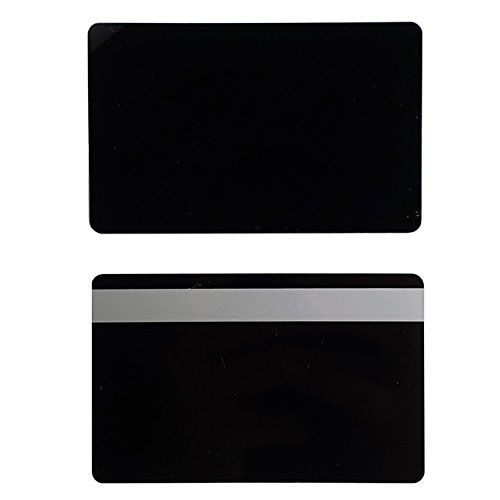 Pack of 50 Premium Graphic Quality Black PVC w/Silver HiCo 2 Track Cards CR80 30 Mil Standard Credit Card Size by My ID City